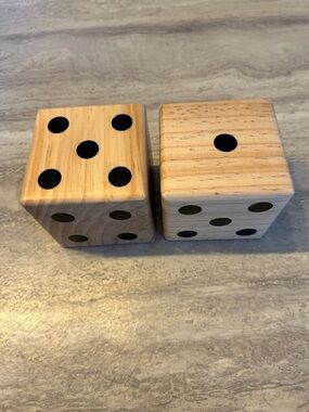 Wooden Game Dice Set - Natural Wood Color